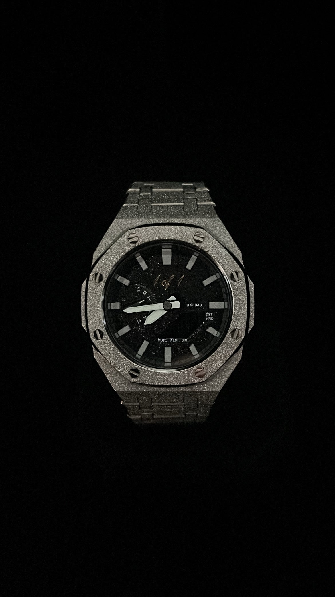 Custom G-Shock 1 of 1 Frosted Silver Edition by GCS.DBN