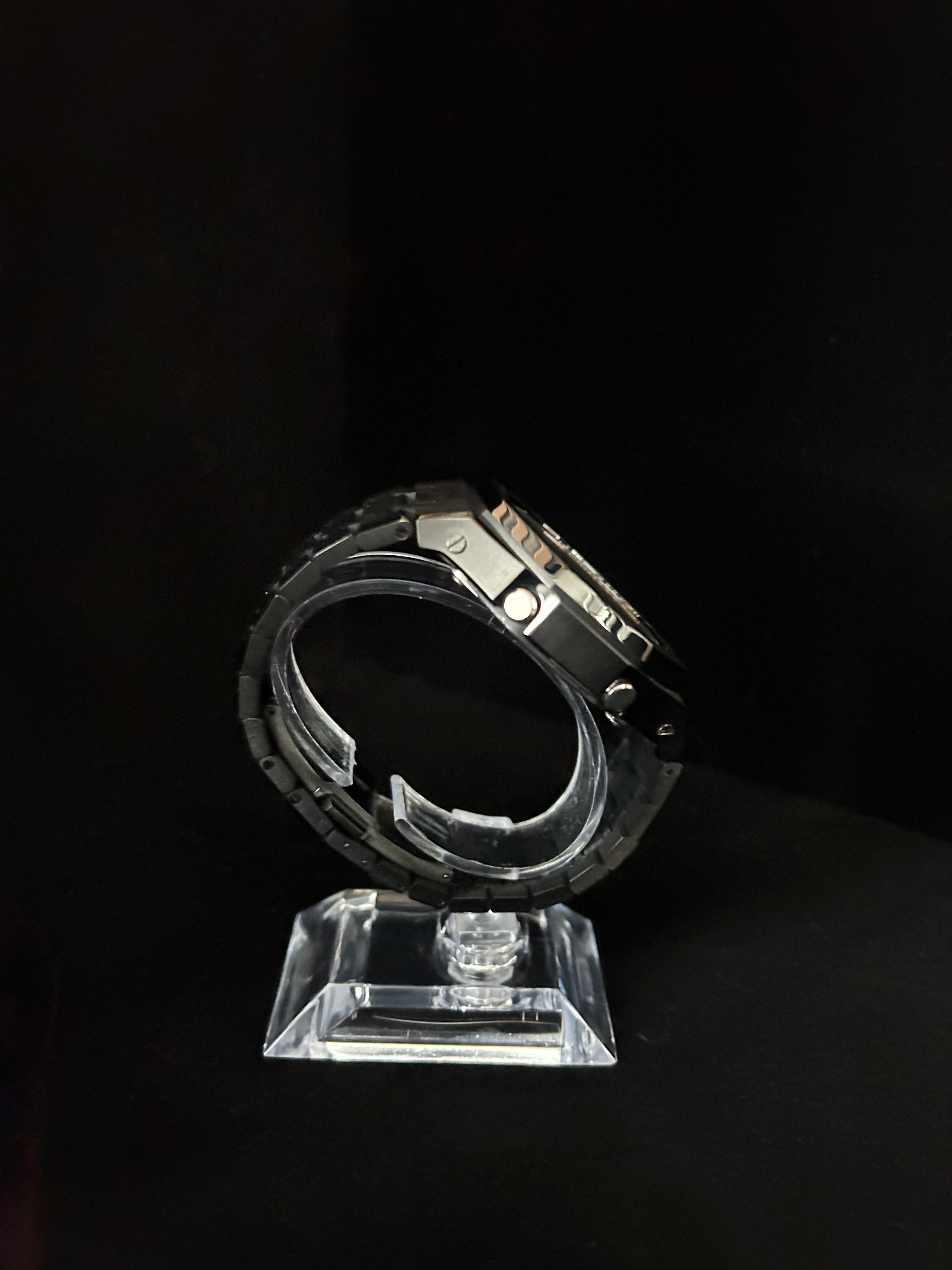 Custom G-Shock Late Edition Blackout polished steel mod side profile 2 by GCS.DBN