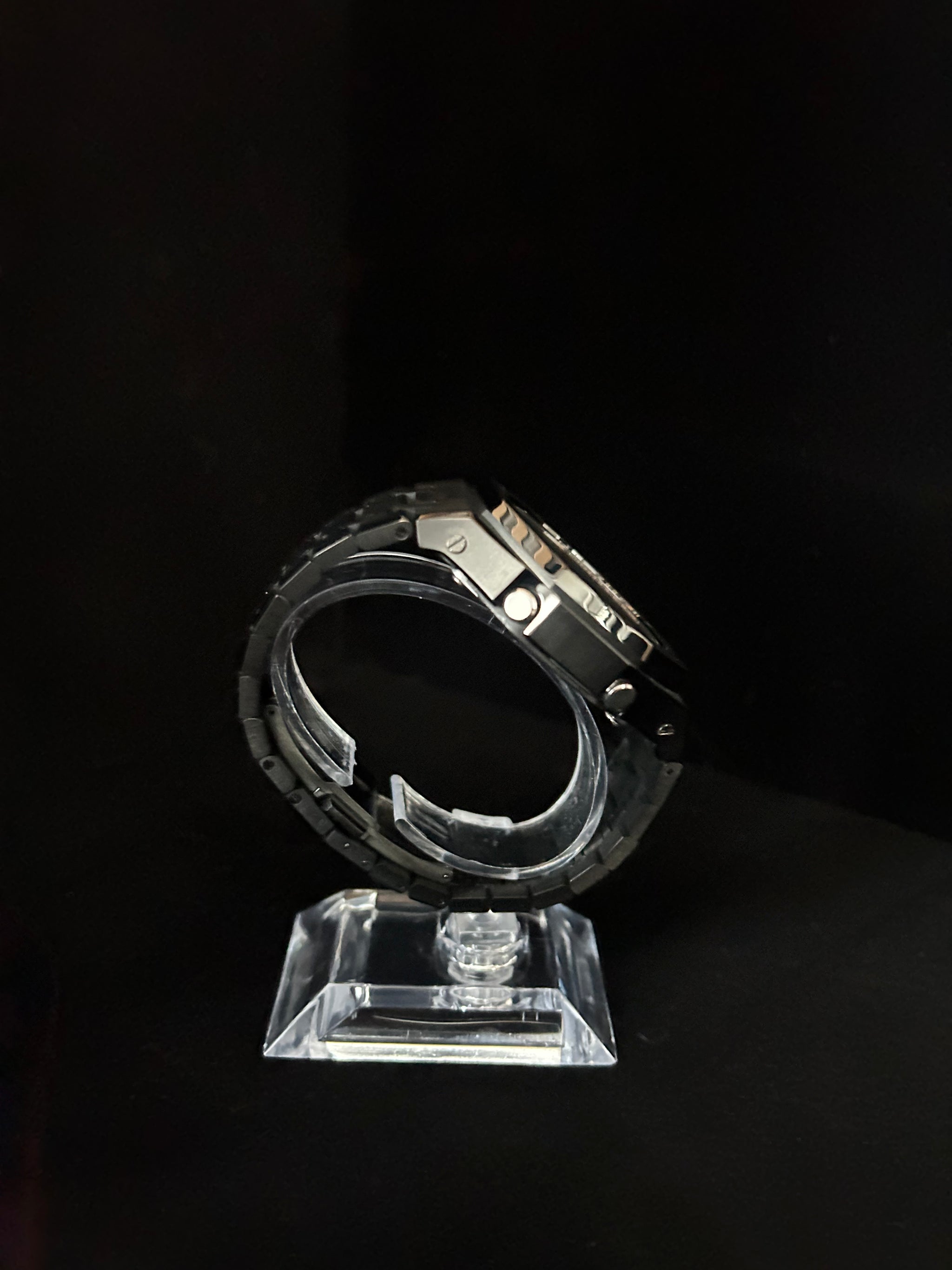 Custom G-Shock Late Edition Blackout polished steel mod side profile 2 by GCS.DBN