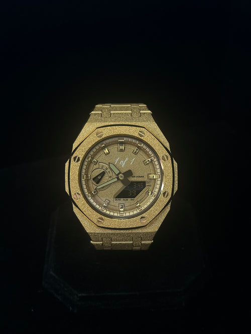 GCS.DBN 1 of 1 Frosted Gold — frosted gold steel custom watch mod, Dublin