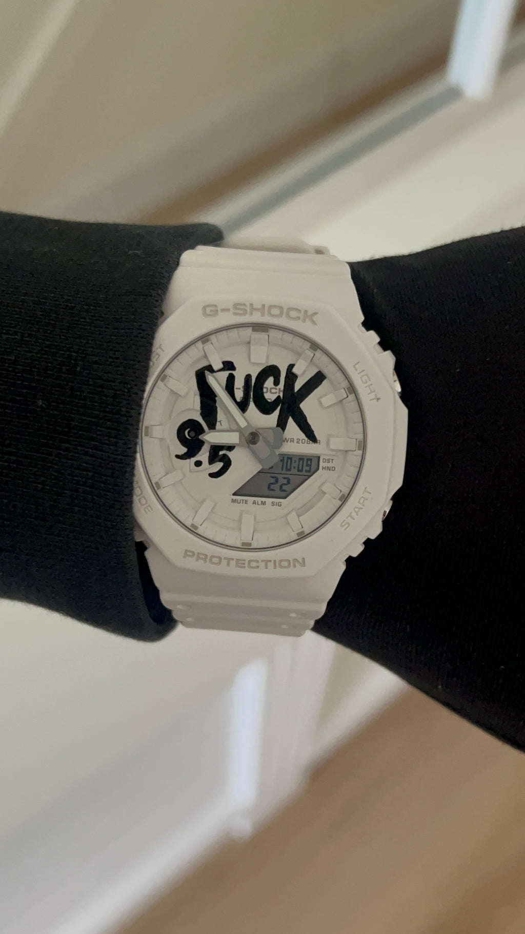 GCS.DBN F*** 9-5 Arctic — front view, arctic finish custom GA-2100 mod