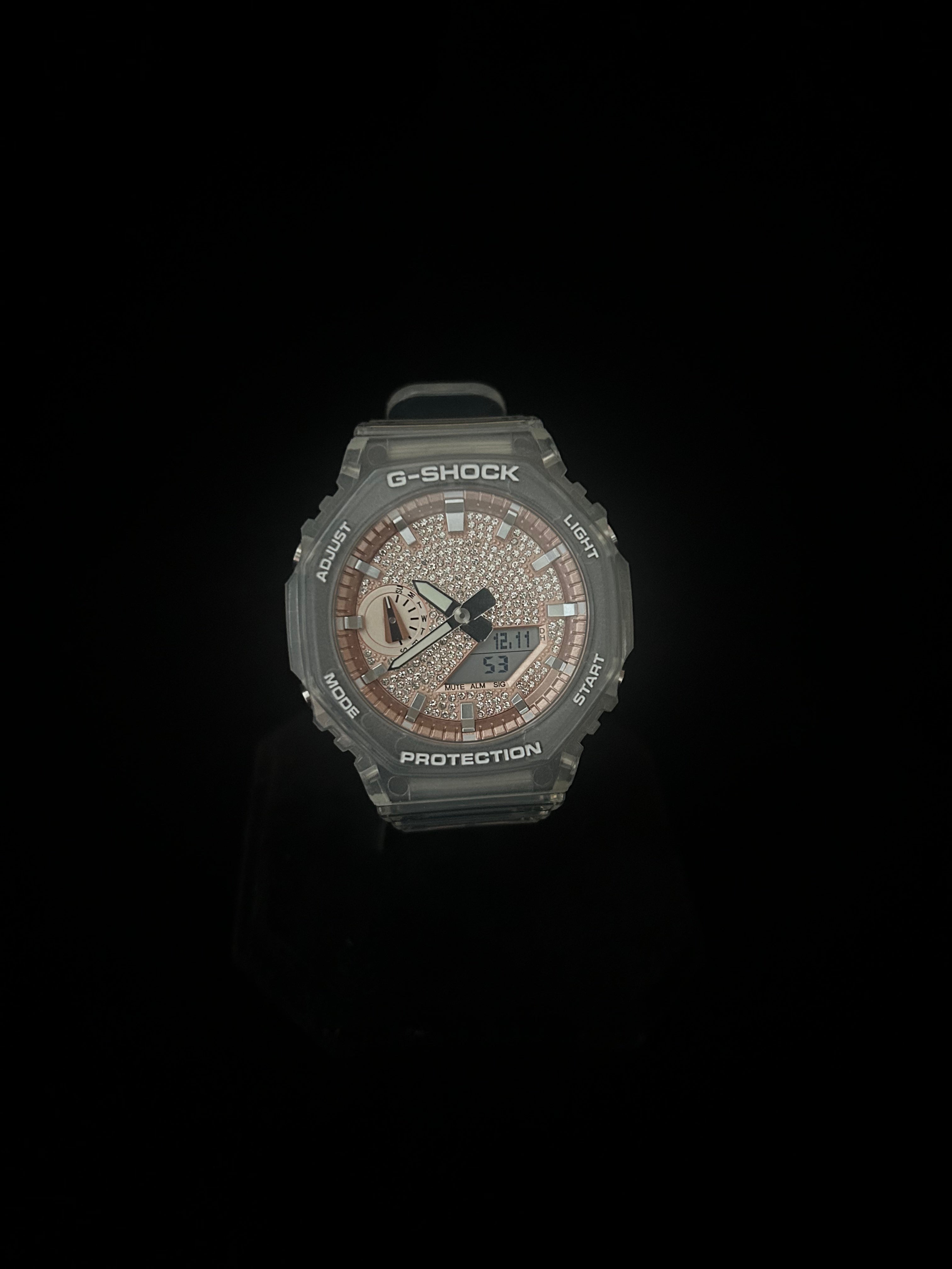 Custom G-Shock Iced Edition Rose Gold with clear case by GCS.DBN