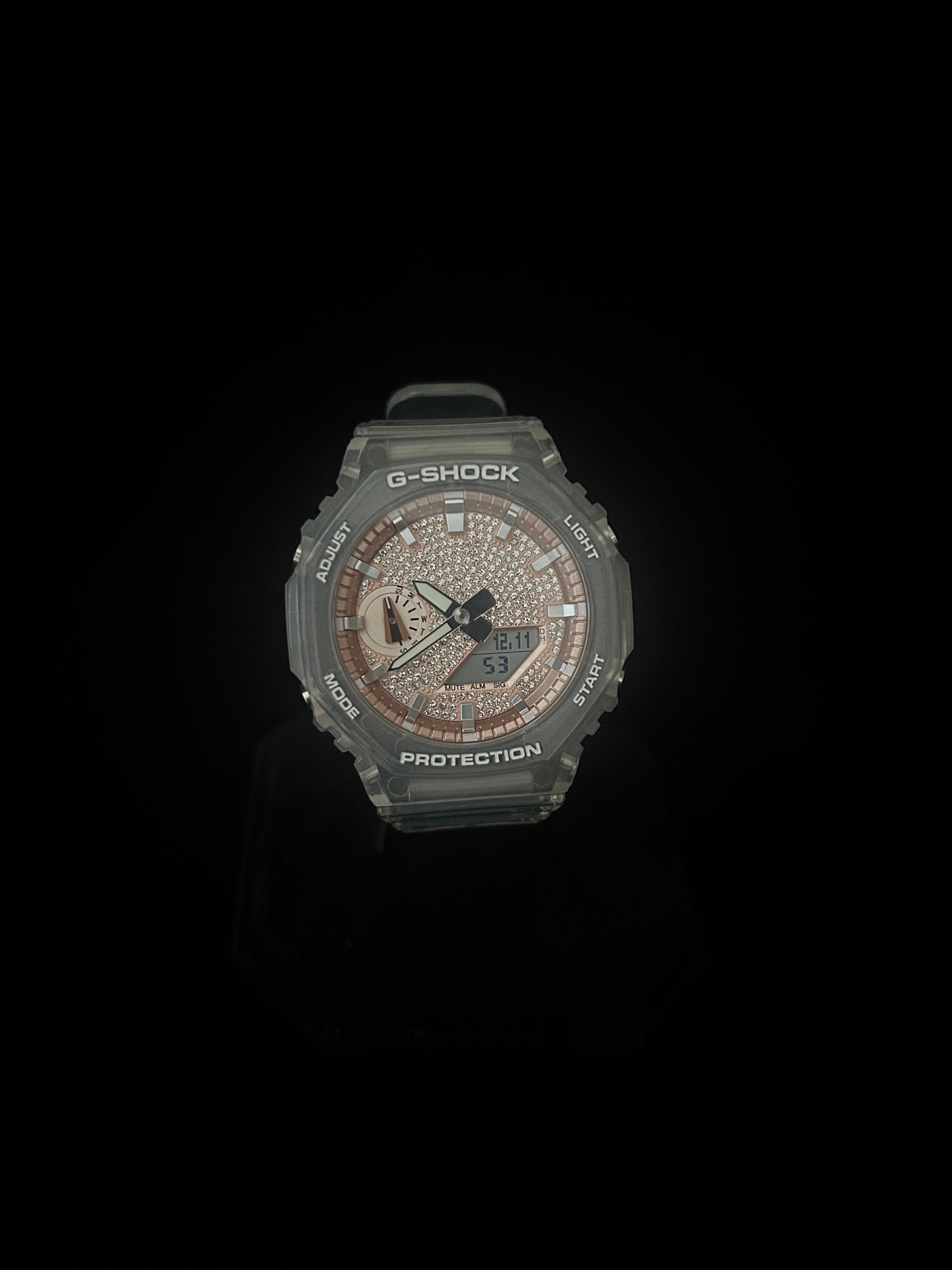 Custom G-Shock Iced Edition Rose Gold with clear case by GCS.DBN