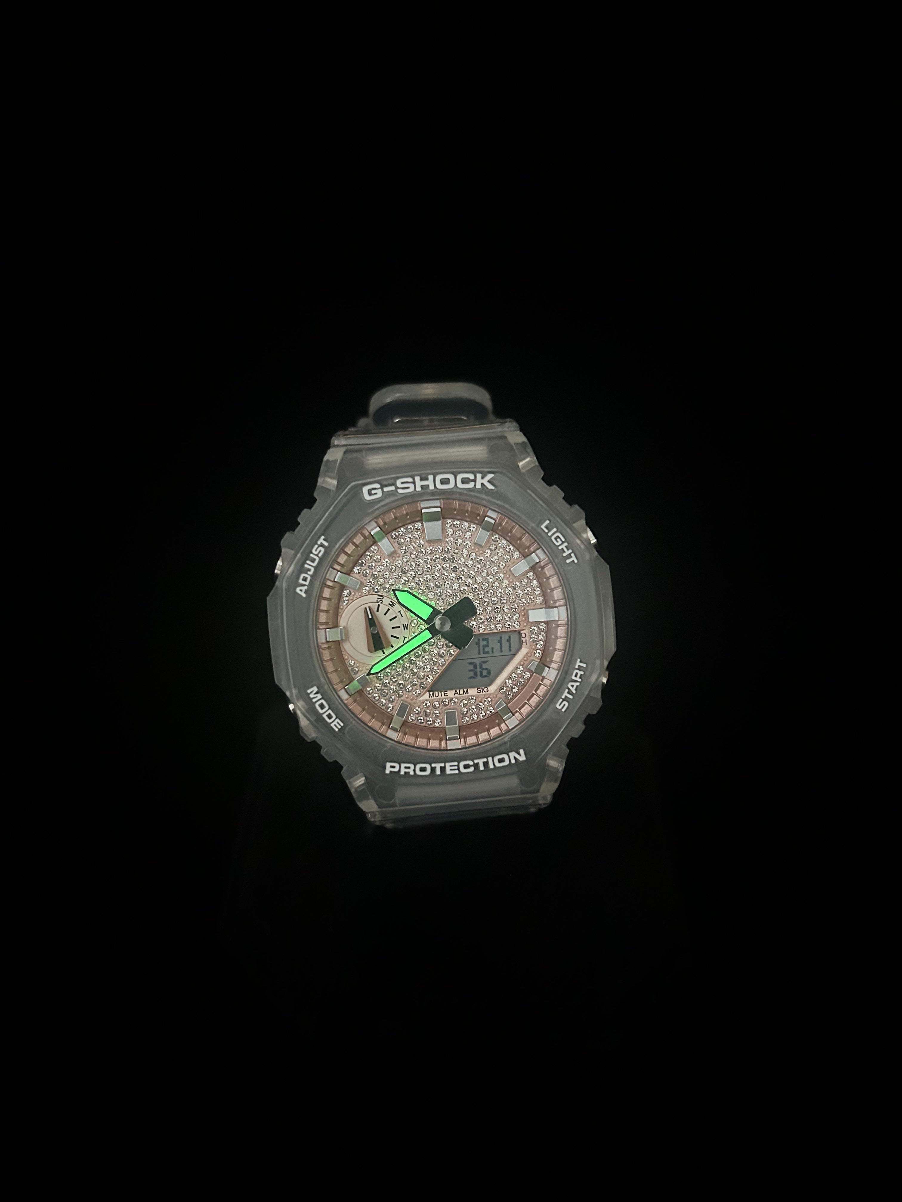 Custom G-Shock Iced Edition Rose Gold with clear case by GCS.DBN