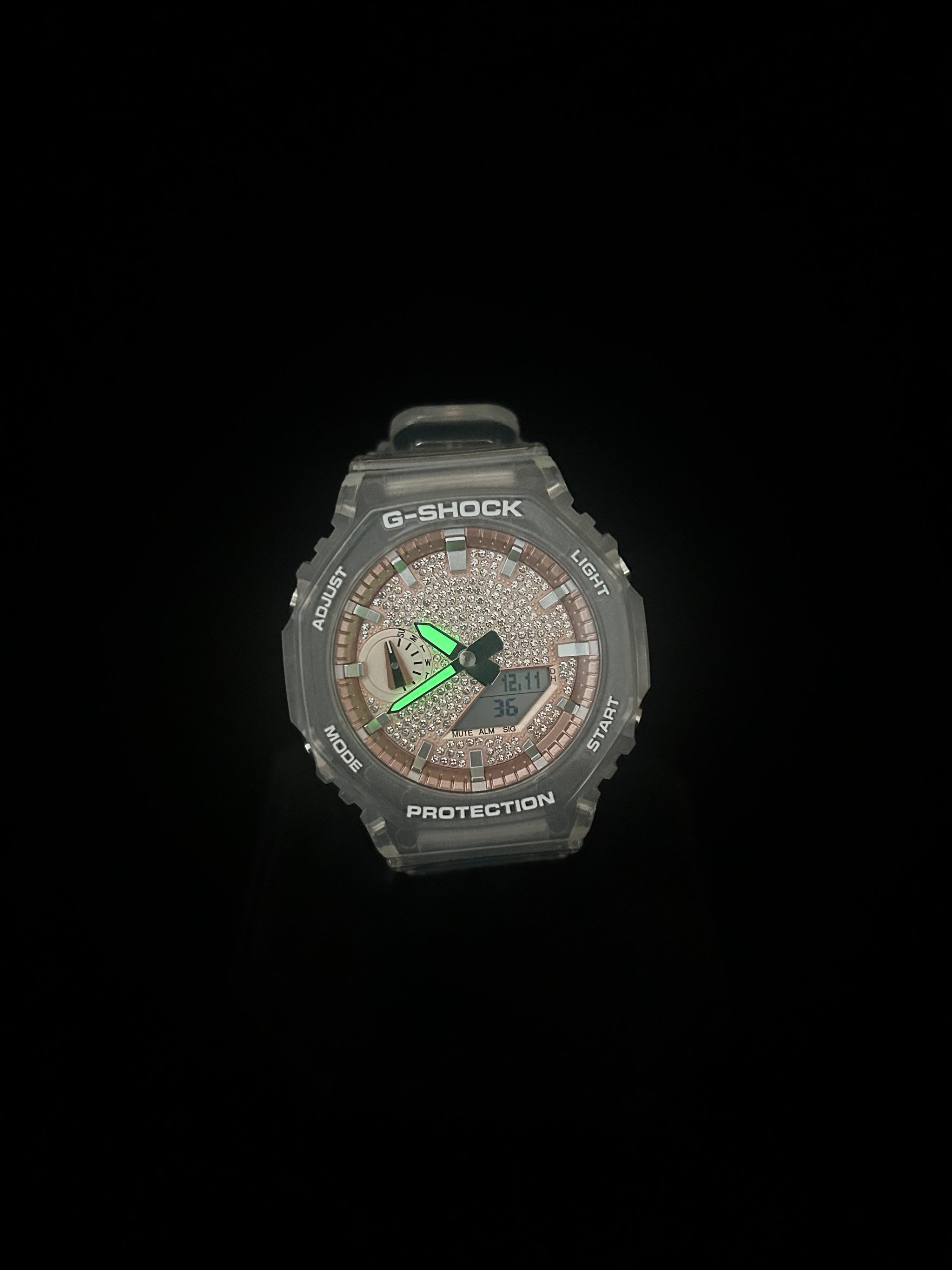 Custom G-Shock Iced Edition Rose Gold with clear case by GCS.DBN