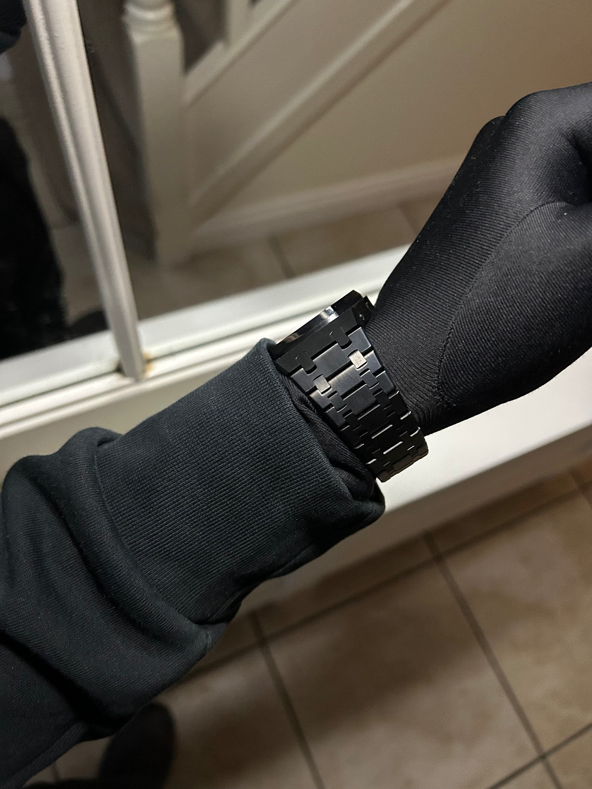 Late Edition rubber bracelet mod on wrist

