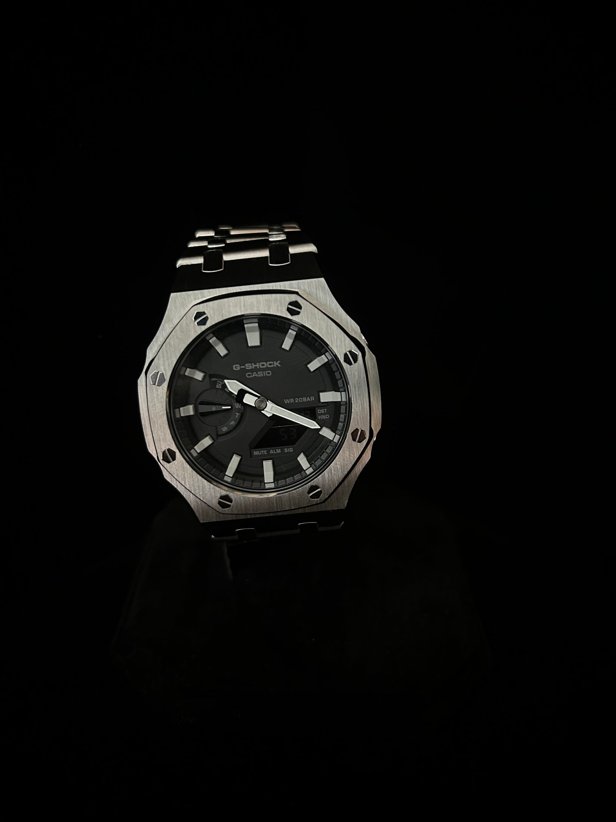 Custom G-Shock Apex Edition Black polished steel mod by GCS.DBN